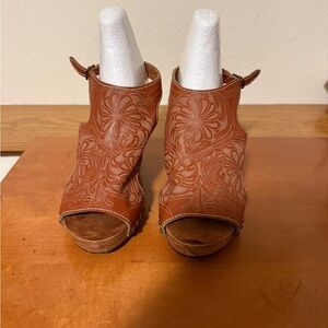 Jolimall Brown‎ Floral Women's Shoes Wedges